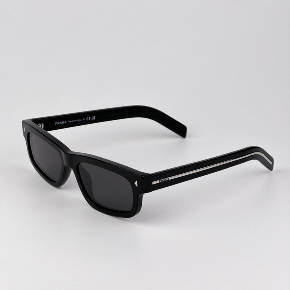 Prada PRB11S Sunglasses – Black Rectangle Frame Grey Crystal | Model 16K731 - Picture 6 of 11